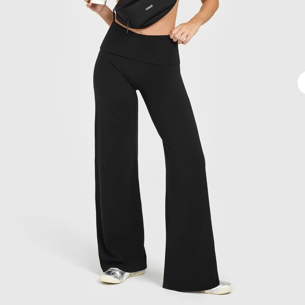Oner Active Softmotion Fold Over Straight Leg Bottoms in Black